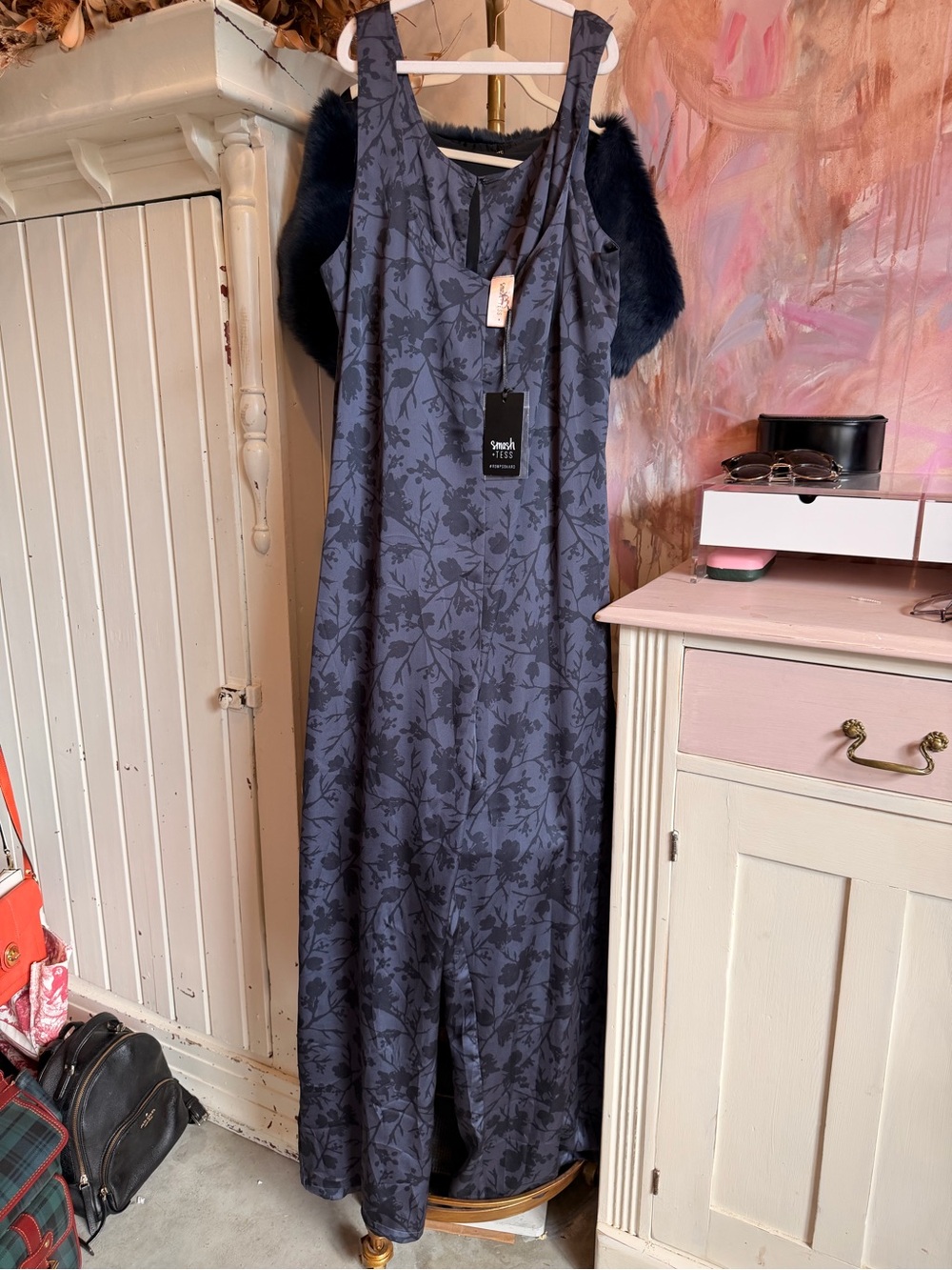 Smash & Tess Charcoal Blue Floral Jumper - Dark Grey